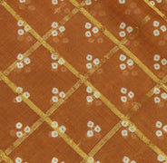 Sushila Vintage Brown Saree Pure Cotton Bandhani Printed & Woven Sari Fabric