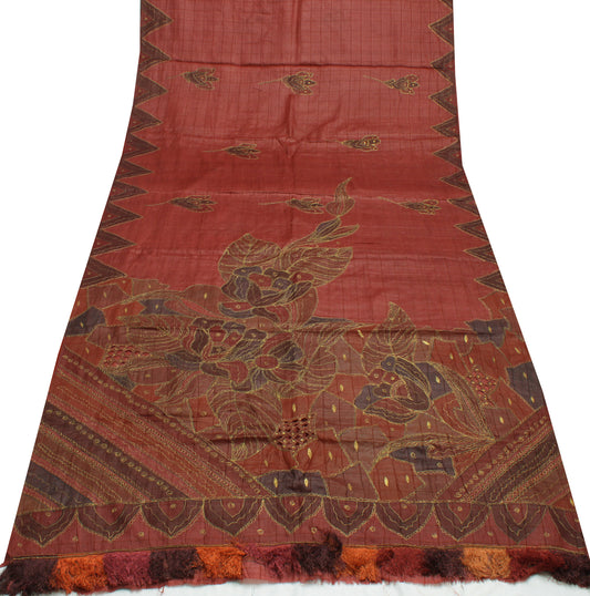 Sushila Vintage Indian Saree 100% Pure Silk Printed Sari Craft Decor Fabric