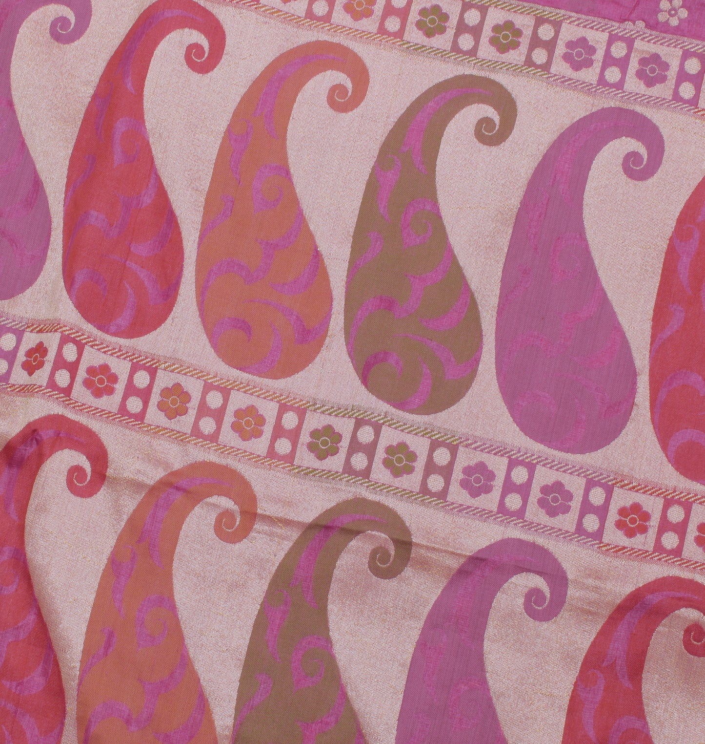 Sushila Vintage Purple Saree Pure Silk All Over Woven Floral Sari Craft Fabric