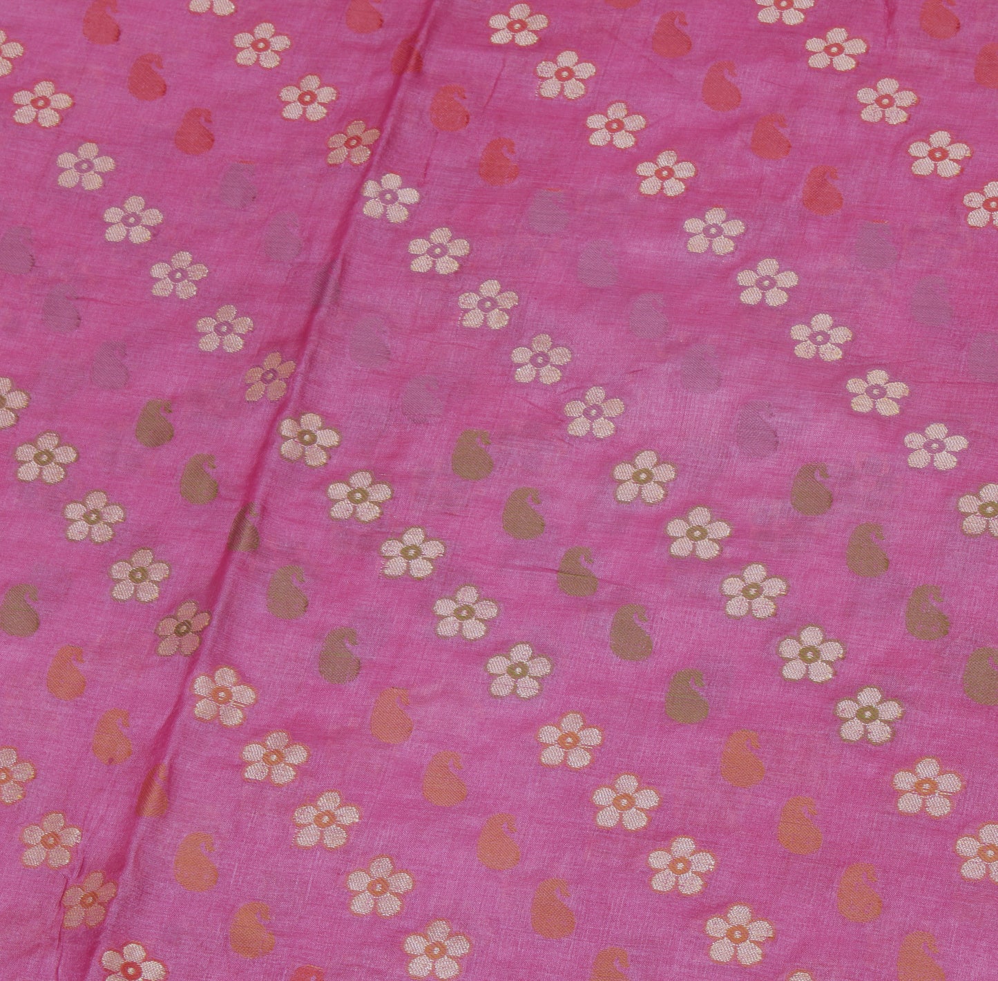 Sushila Vintage Purple Saree Pure Silk All Over Woven Floral Sari Craft Fabric