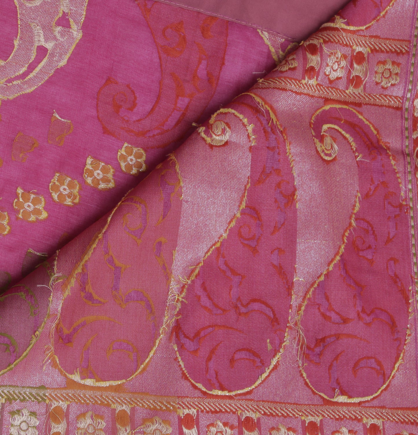 Sushila Vintage Purple Saree Pure Silk All Over Woven Floral Sari Craft Fabric
