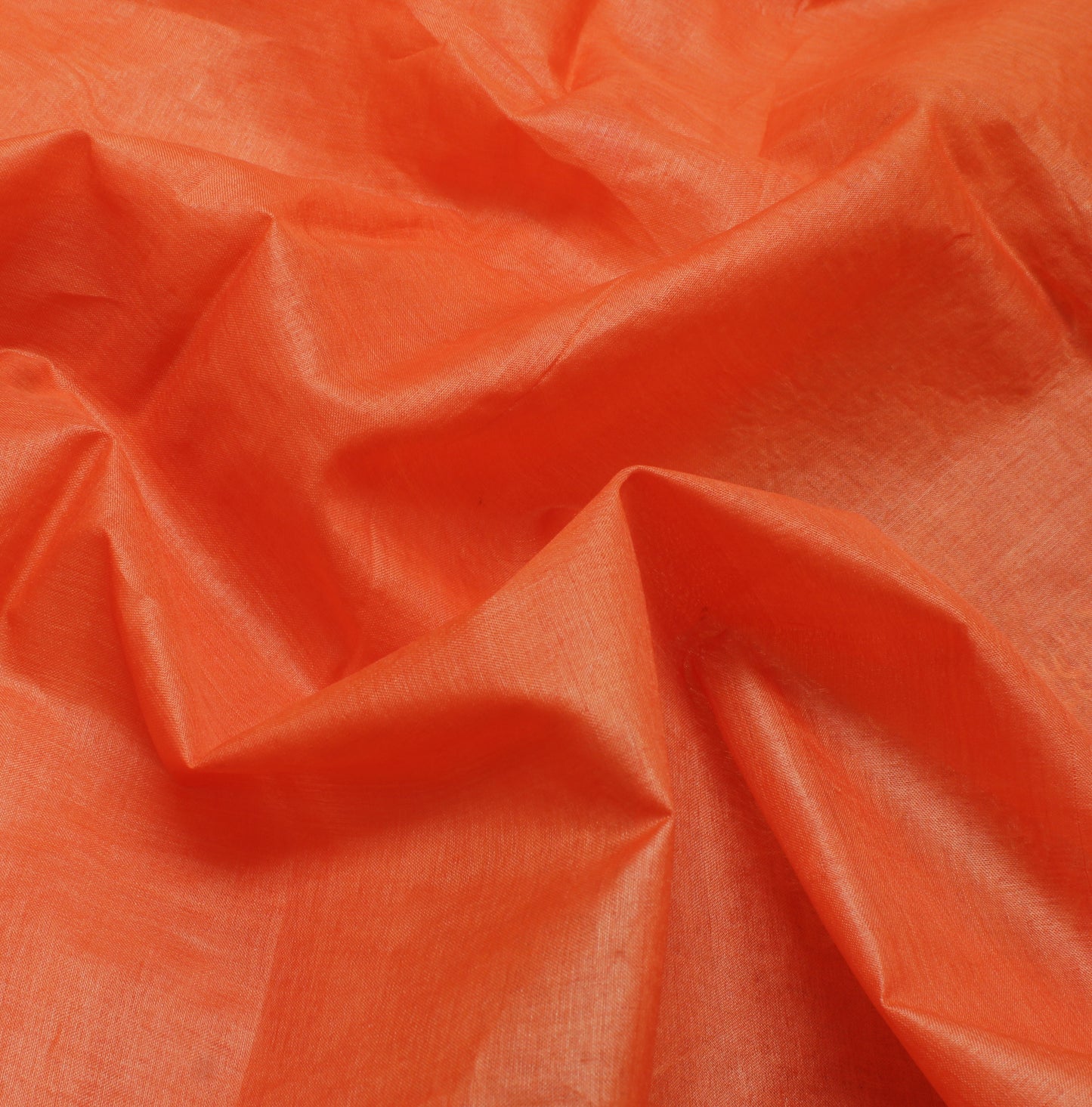 Sushila Vintage Orange Saree Pure Silk Woven & Embroidered Floral Sari Fabric
