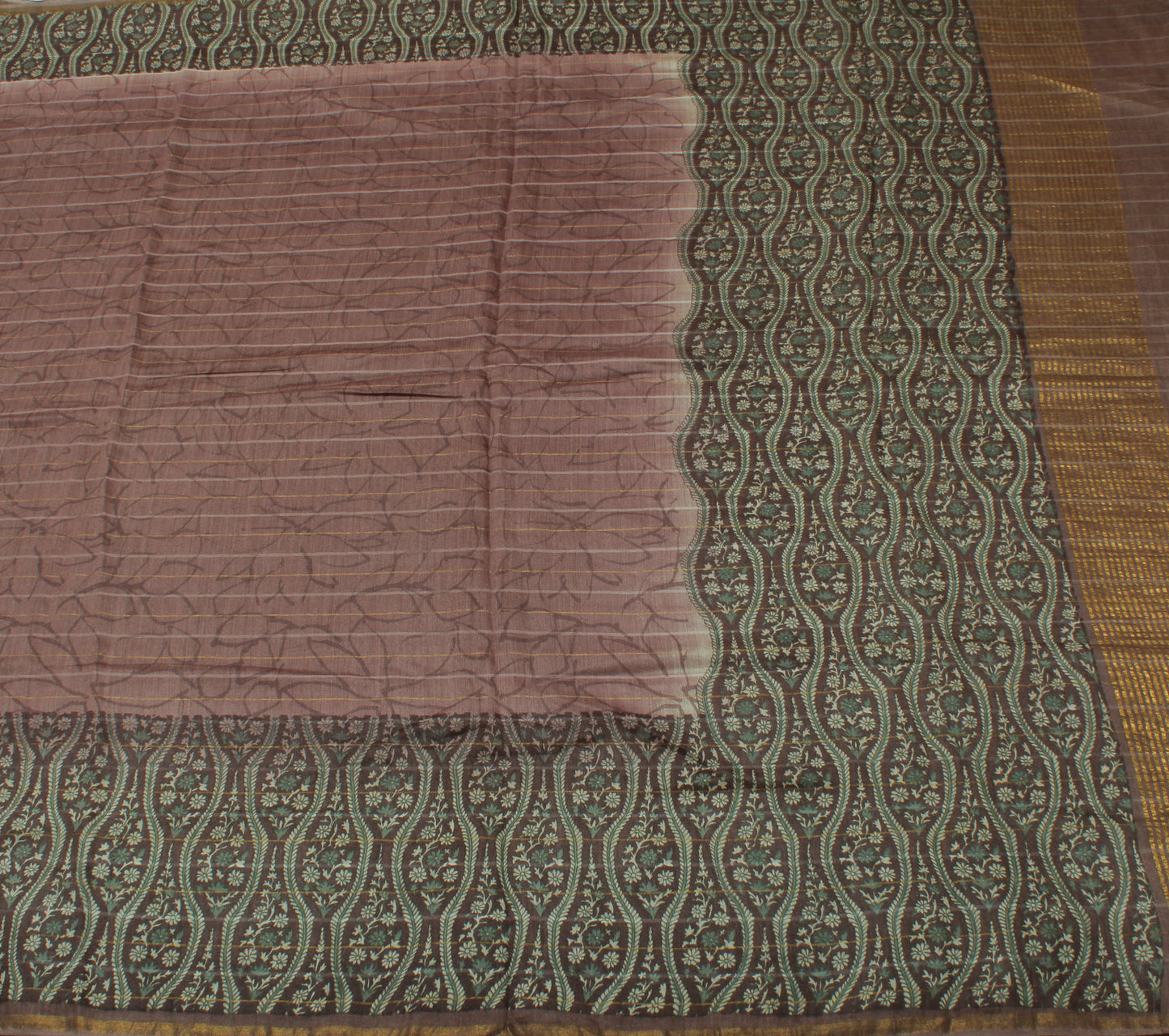 Sushila Vintage Indian Saree 100% Pure Silk Printed Floral Sari Craft Fabric