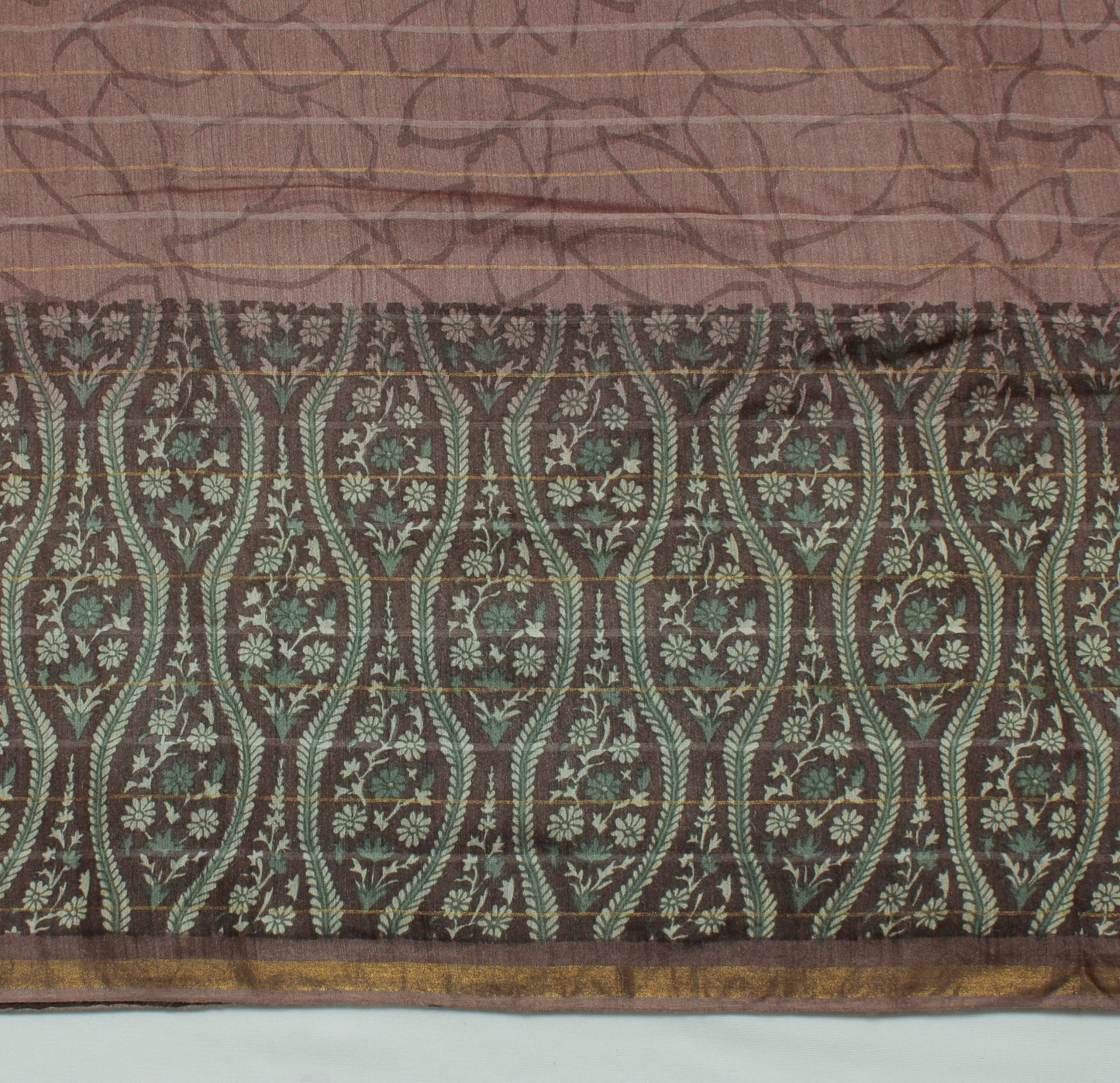 Sushila Vintage Indian Saree 100% Pure Silk Printed Floral Sari Craft Fabric
