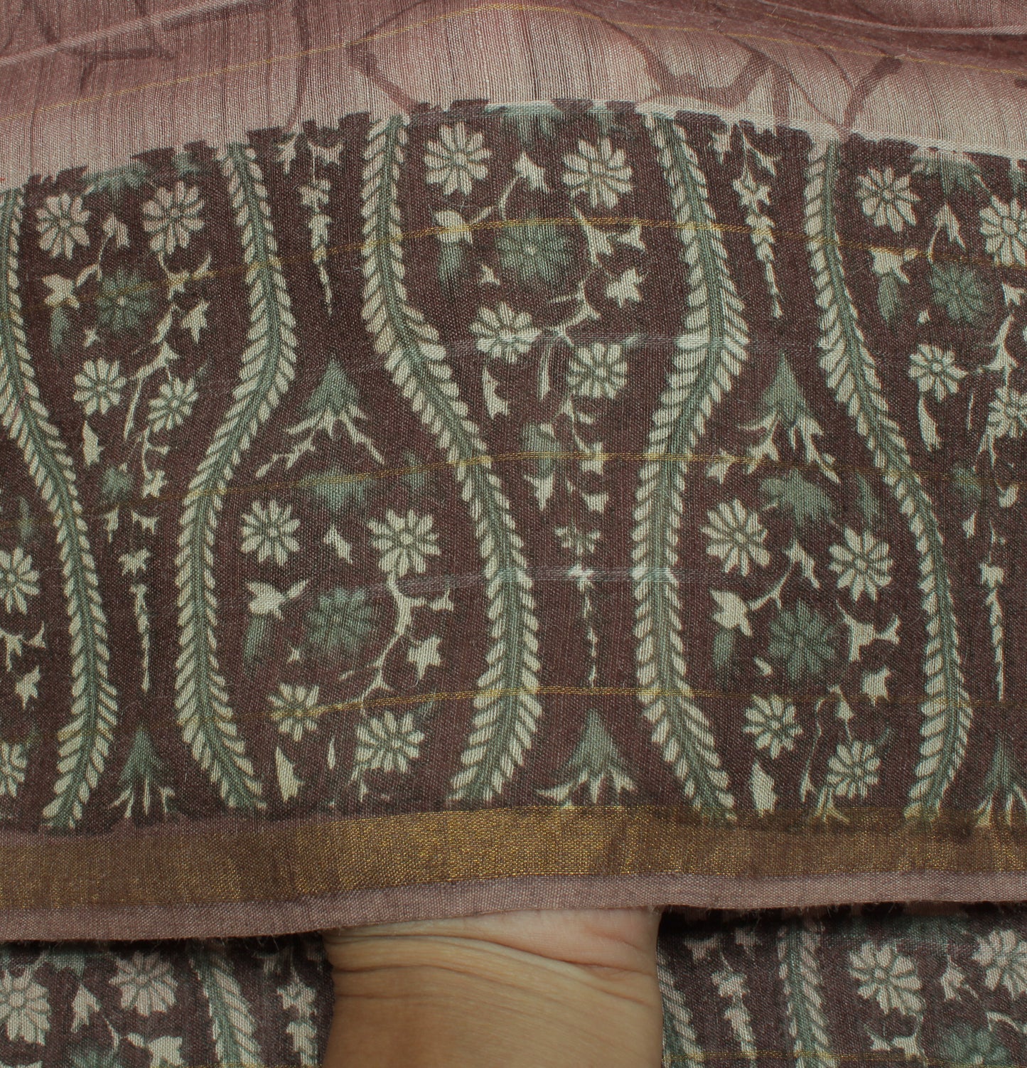 Sushila Vintage Indian Saree 100% Pure Silk Printed Floral Sari Craft Fabric