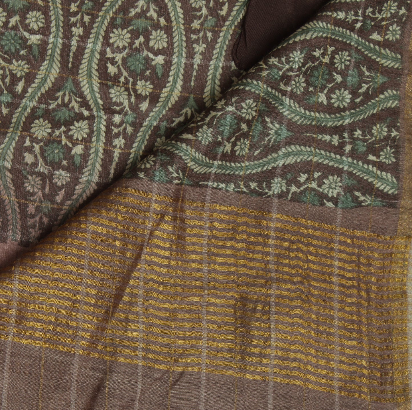 Sushila Vintage Indian Saree 100% Pure Silk Printed Floral Sari Craft Fabric