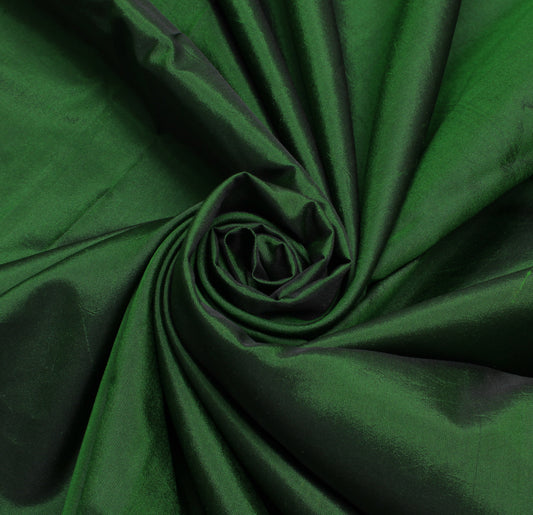 Sushila Vintage Green Indian Saree Blend Silk Woven Sari Craft Decor Fabric