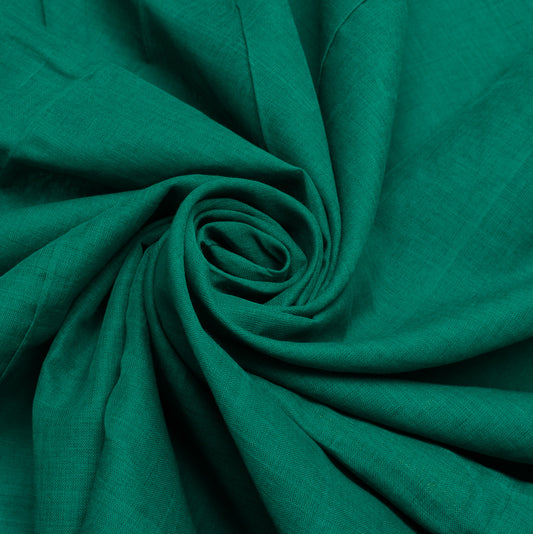Sushila Vintage Green Indian Saree Pure Cotton Woven Sari Craft Decor Fabric