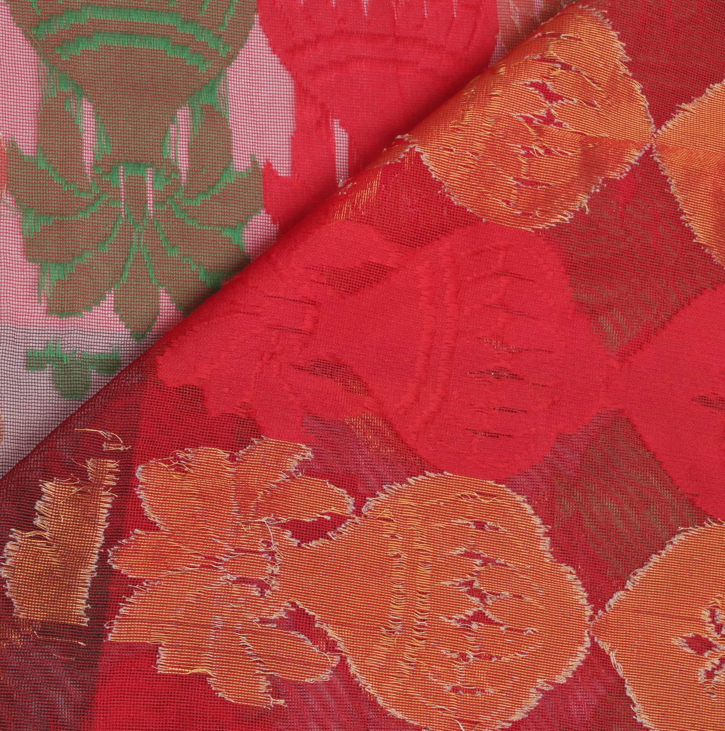Sushila Vintage Maroon Indian Saree Art Cotton Silk All Over Woven Floral Sari Fabric
