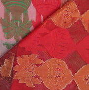 Sushila Vintage Maroon Indian Saree Net Mesh All Over Woven Floral Sari Fabric