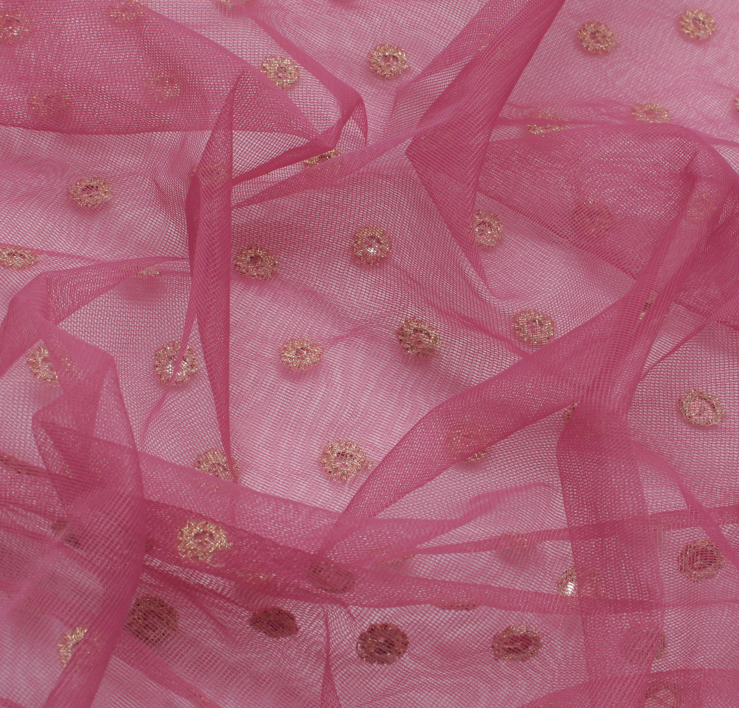 Sushila Vintage Sequins Motifs Saree Parsi Gara Embroidered Border Net Mesh 6 Yard Sari Fabric