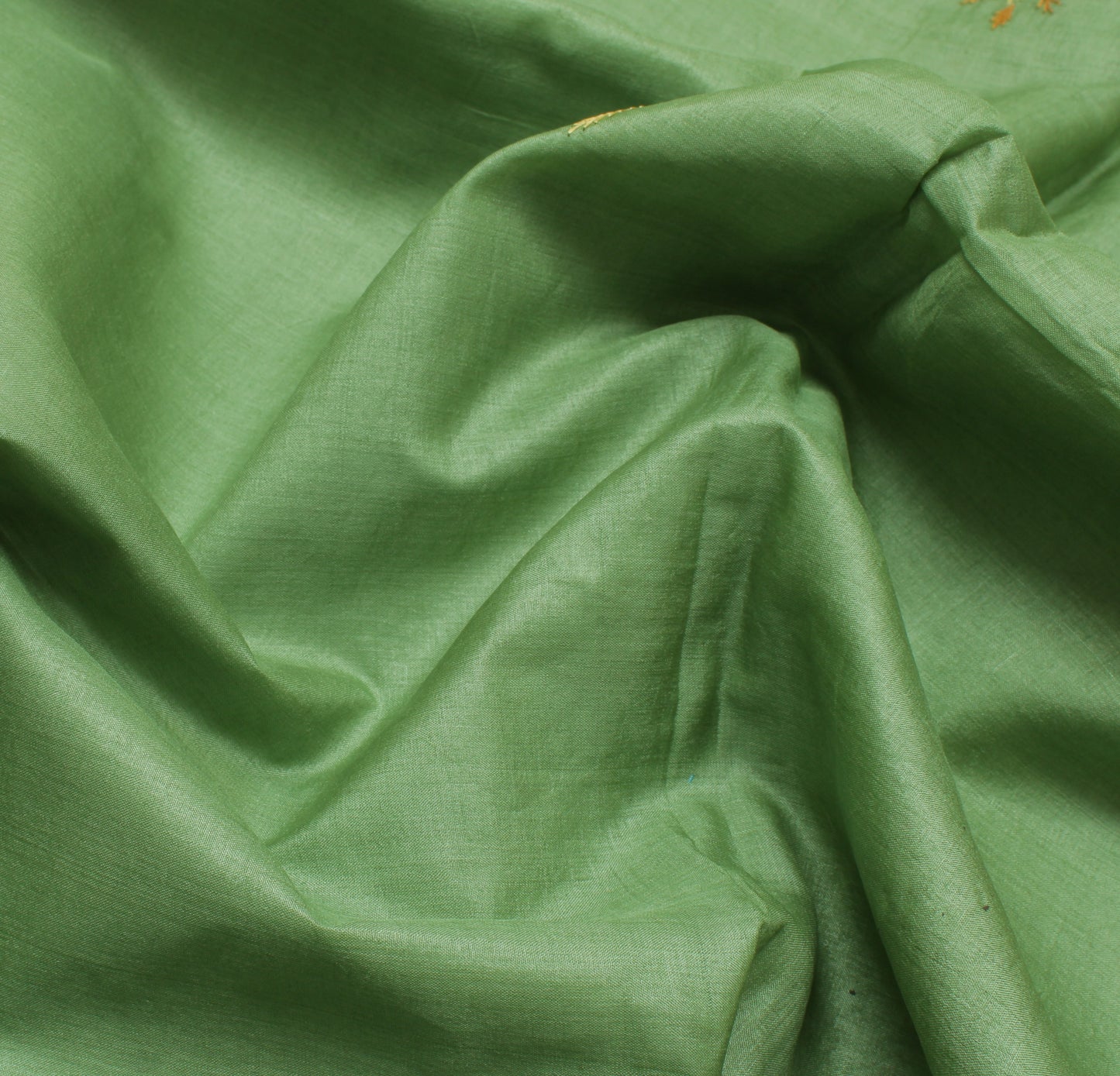Sushila Vintage Green Saree Pure Silk Hand Embroidered Floral Sari Craft Fabric