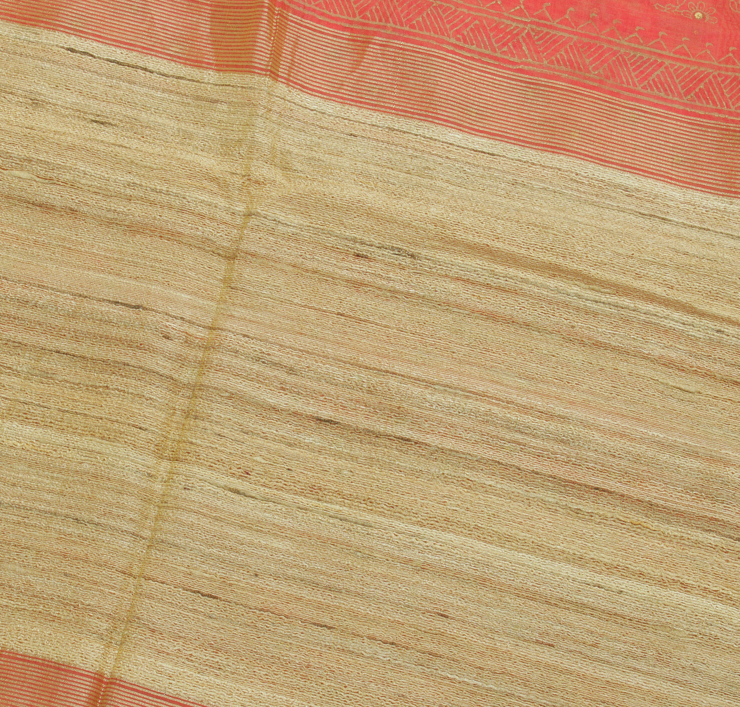 Sushila Vintage Printed Floral Saree Woven Border Pure Cotton Sari Craft Fabric