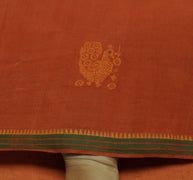 Sushila Vintage Indian Saree 100% Pure Cotton Woven Peacock Sari Craft Fabric