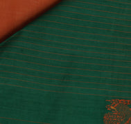 Sushila Vintage Indian Saree 100% Pure Cotton Woven Peacock Sari Craft Fabric