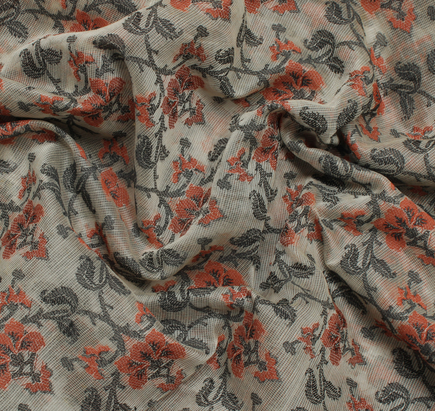 Sushila Vintage Indian Saree 100% Pure Silk All Over Woven Floral Sari Fabric