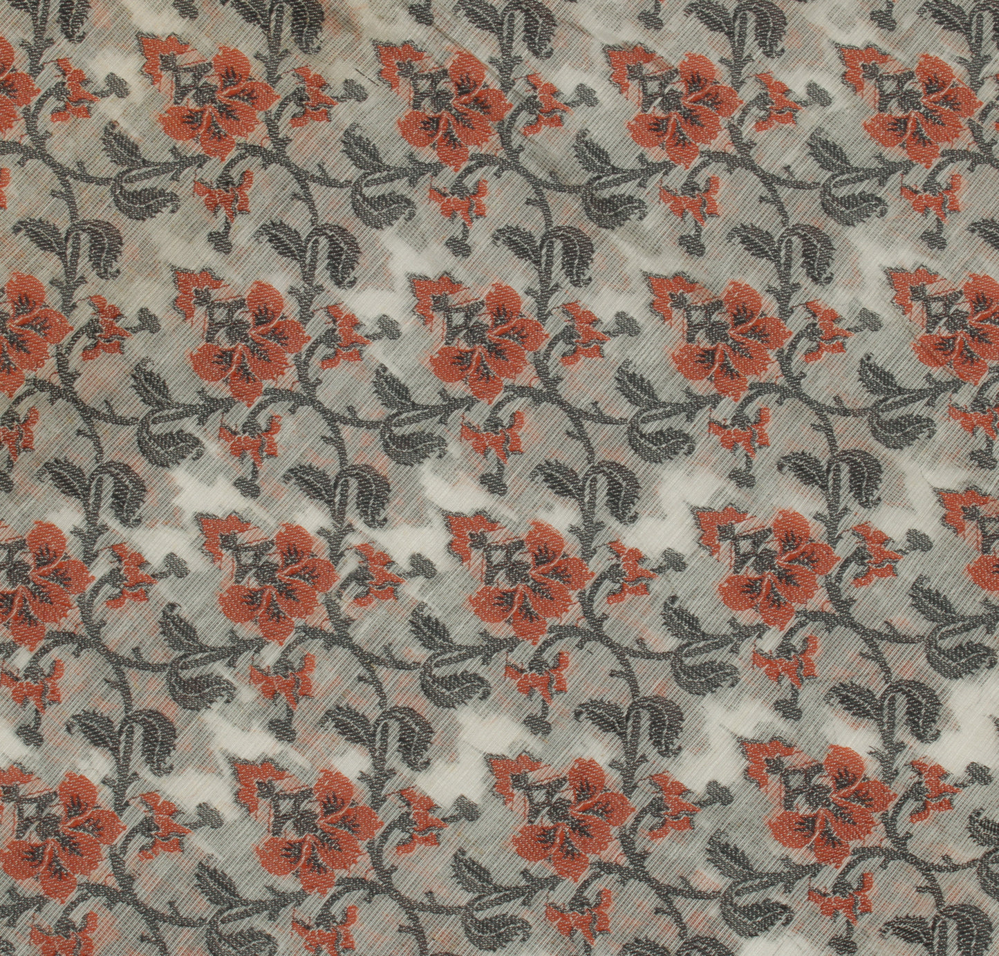 Sushila Vintage Indian Saree 100% Pure Silk All Over Woven Floral Sari Fabric