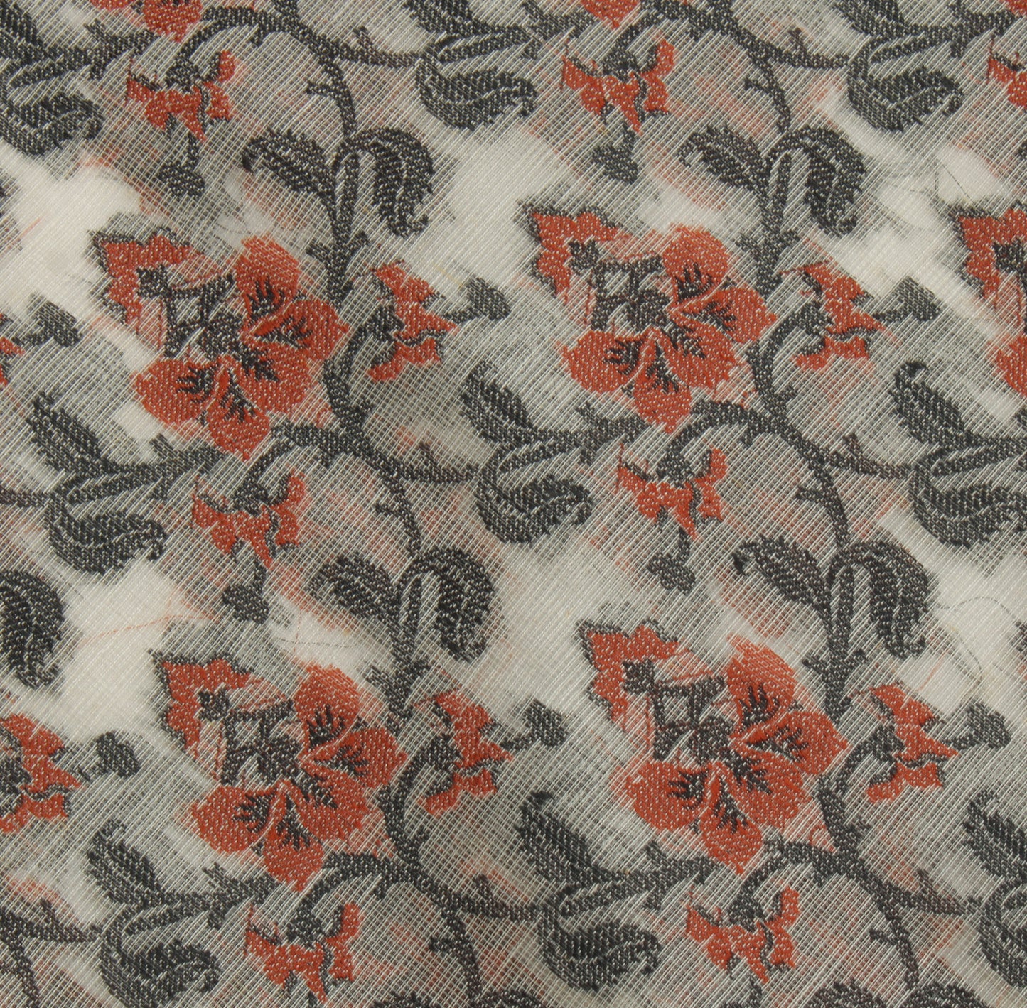Sushila Vintage Indian Saree 100% Pure Silk All Over Woven Floral Sari Fabric