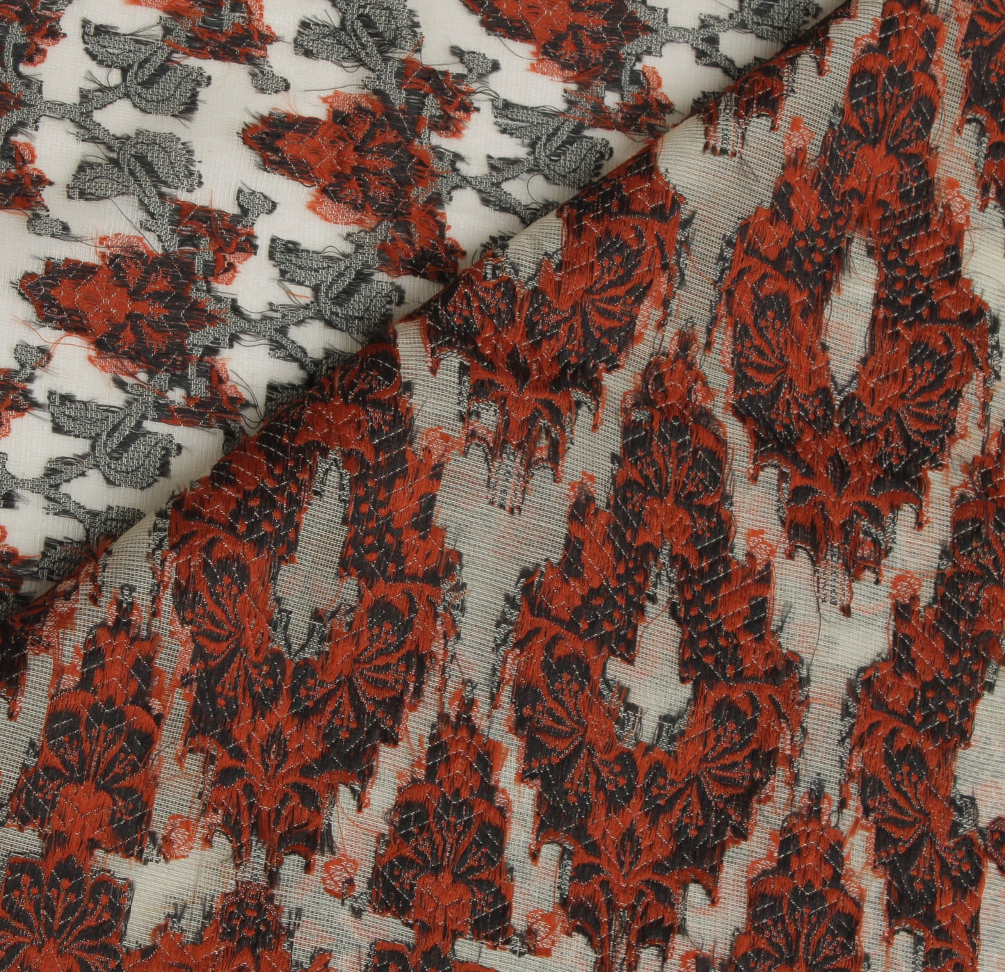 Sushila Vintage Indian Saree 100% Pure Silk All Over Woven Floral Sari Fabric