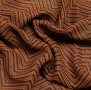 Sushila Vintage Brown Saree Blend Georgette Silk Printed Zig-Zag Sari Fabric