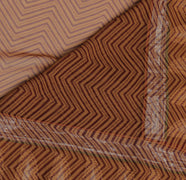 Sushila Vintage Brown Saree Blend Georgette Silk Printed Zig-Zag Sari Fabric