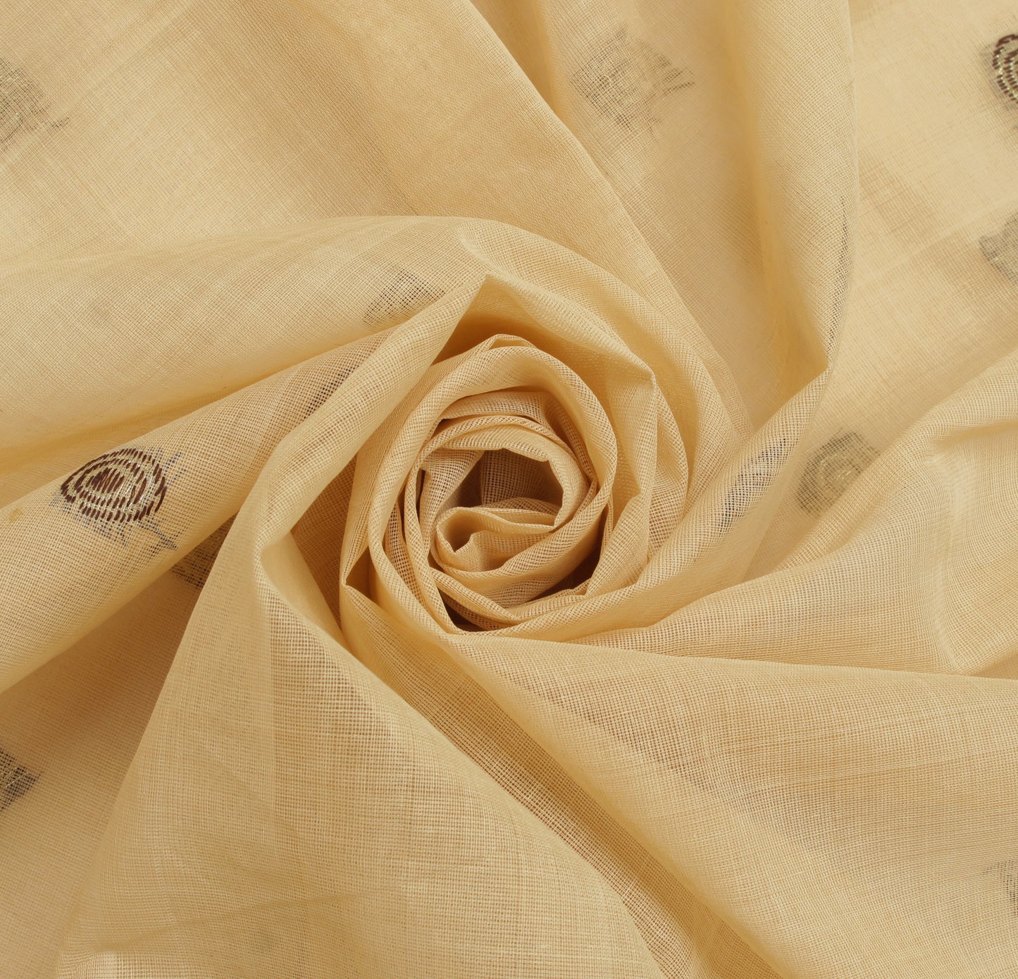 Sushila Vintage Beige Indian Saree 100% Pure Cotton Woven Sari Craft Fabric