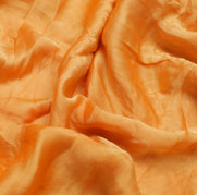 Sushila Vintage Orange Saree 100% Pure Silk Embroidered Floral Sari Craft Fabric