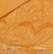 Sushila Vintage Orange Saree 100% Pure Silk Embroidered Floral Sari Craft Fabric