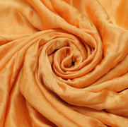 Sushila Vintage Orange Saree 100% Pure Silk Embroidered Floral Sari Craft Fabric