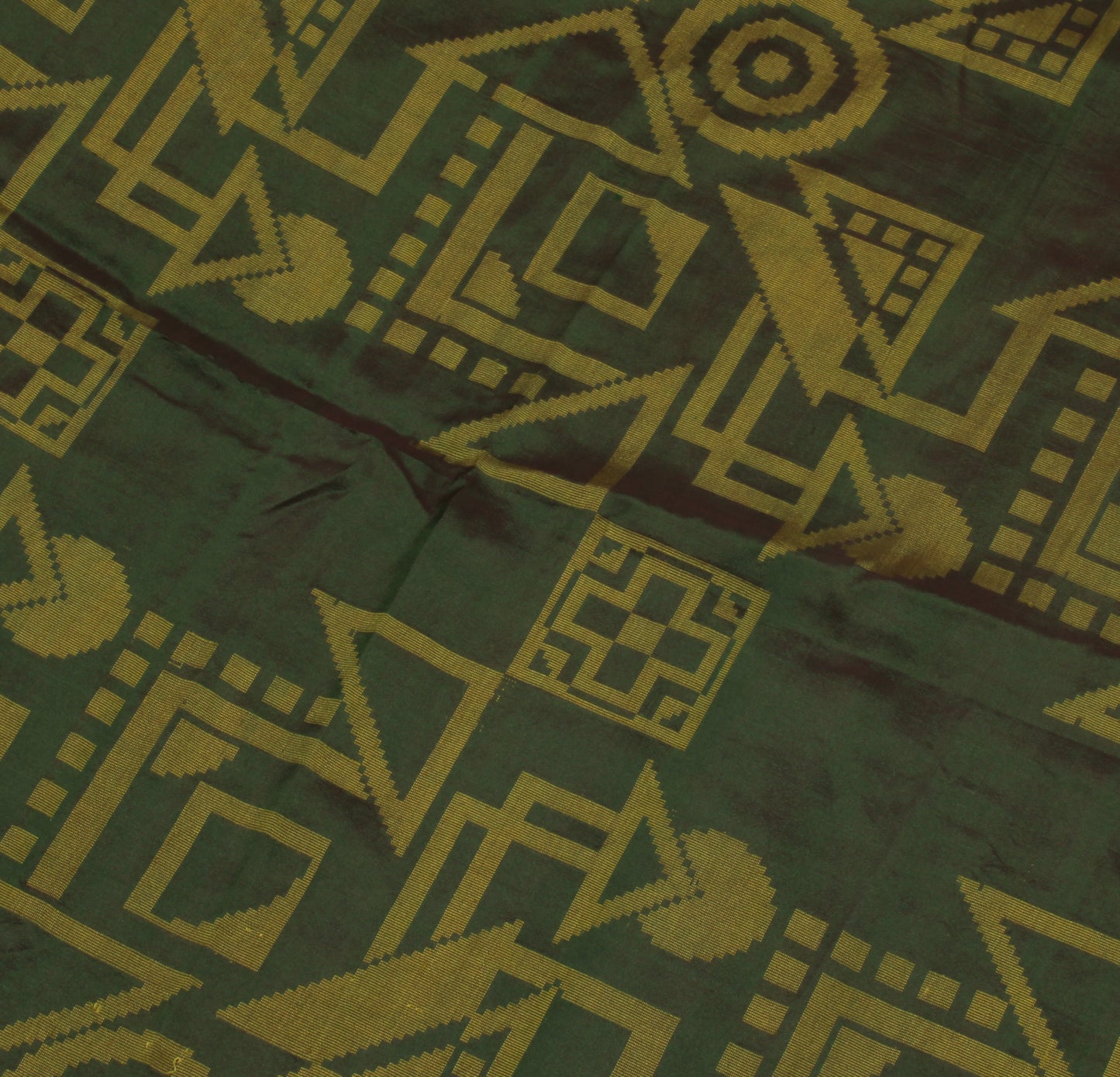 Sushila Vintage Green Indian Saree 100% Pure Silk Woven Sari Craft Decor Fabric