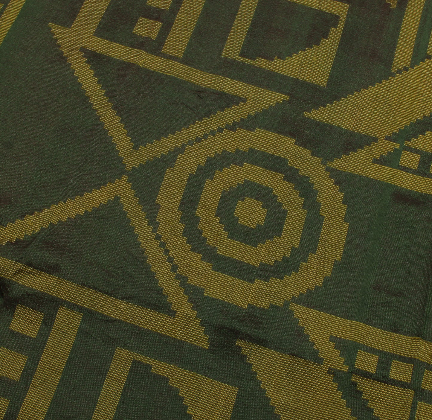 Sushila Vintage Green Indian Saree 100% Pure Silk Woven Sari Craft Decor Fabric