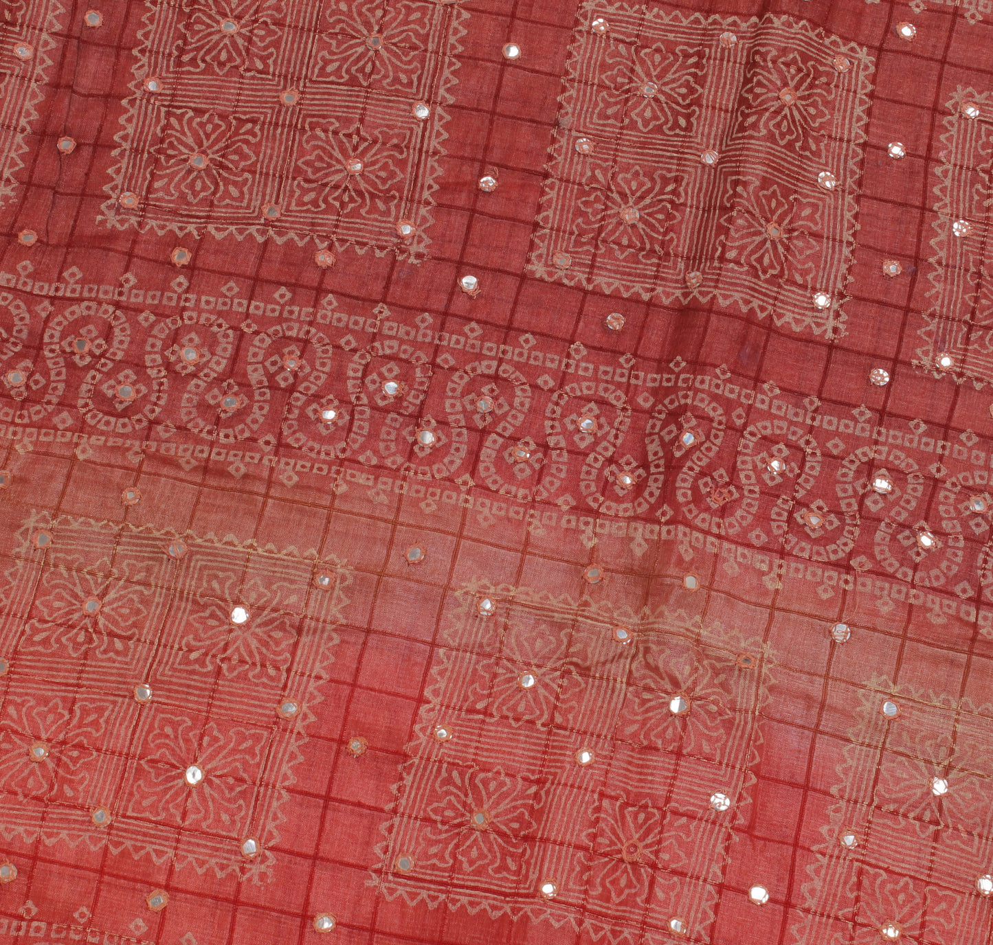 Sushila Vintage Indian Saree 100% Pure Silk Bandhani Printed Sari Craft Fabric
