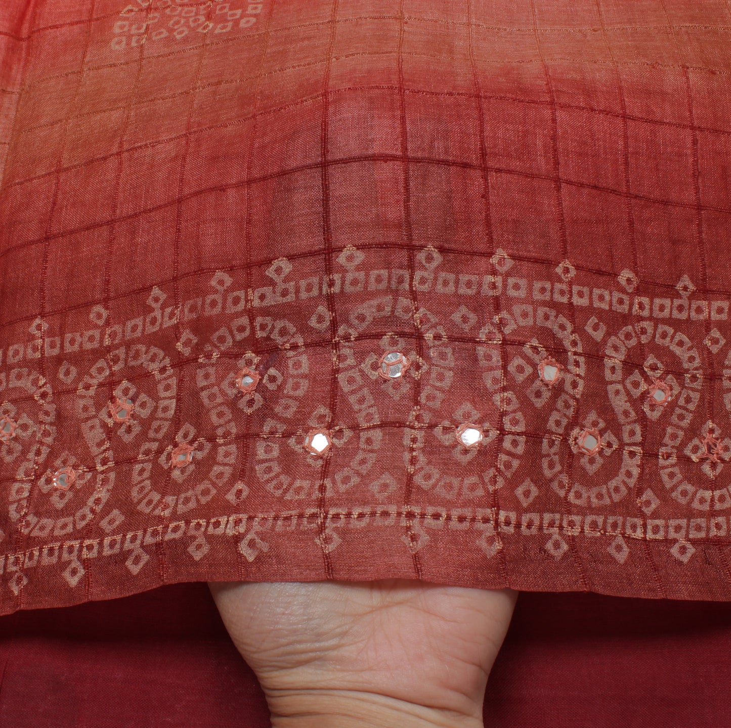 Sushila Vintage Indian Saree 100% Pure Silk Bandhani Printed Sari Craft Fabric