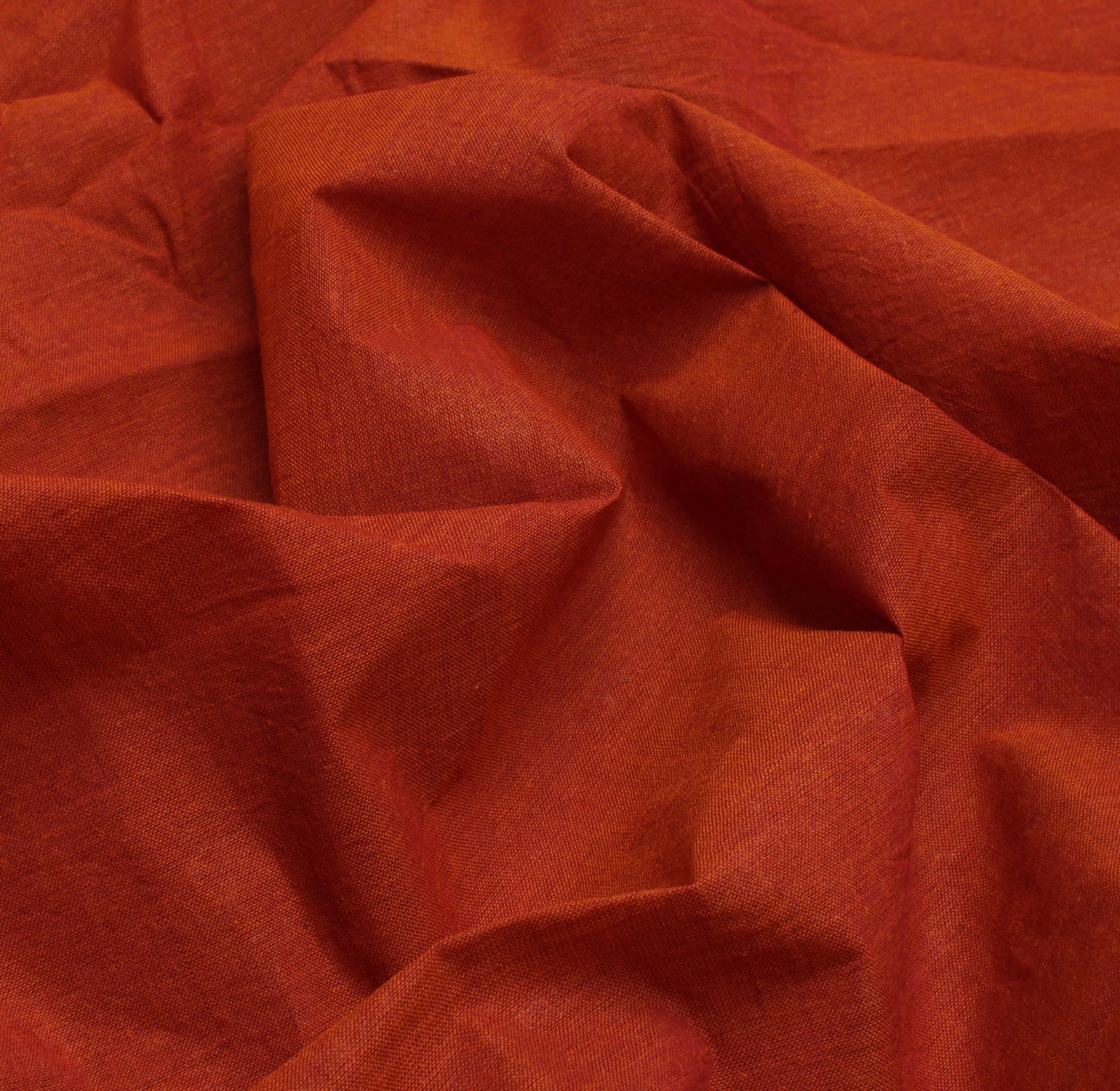 Sushila Vintage Rust Indian Saree 100% Pure Cotton Woven Sari Craft 5 YD Fabric