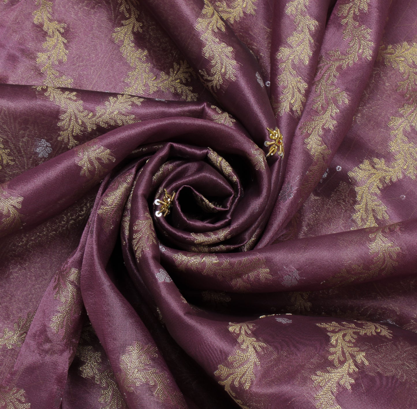 Sushila Vintage Mauve HEAVY Saree Tissue Banarasi Handloom Floral Zari 6YD Sari