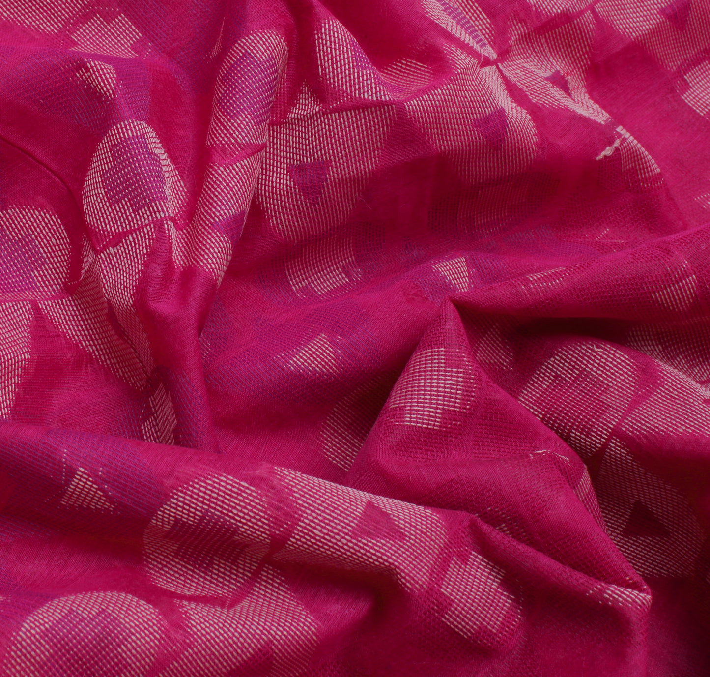 Sushila Vintage Pink Indian Saree Blend Cotton All Over Woven Sari Craft Fabric