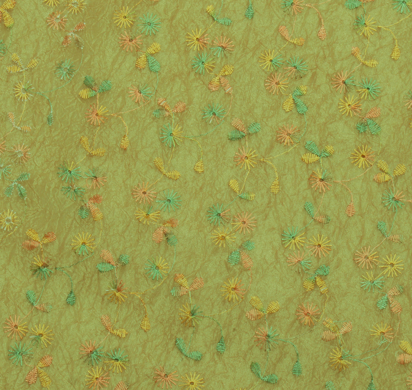 Sushila Vintage Green Saree Blend Silk Hand Embroidered Floral Sari Craft Fabric