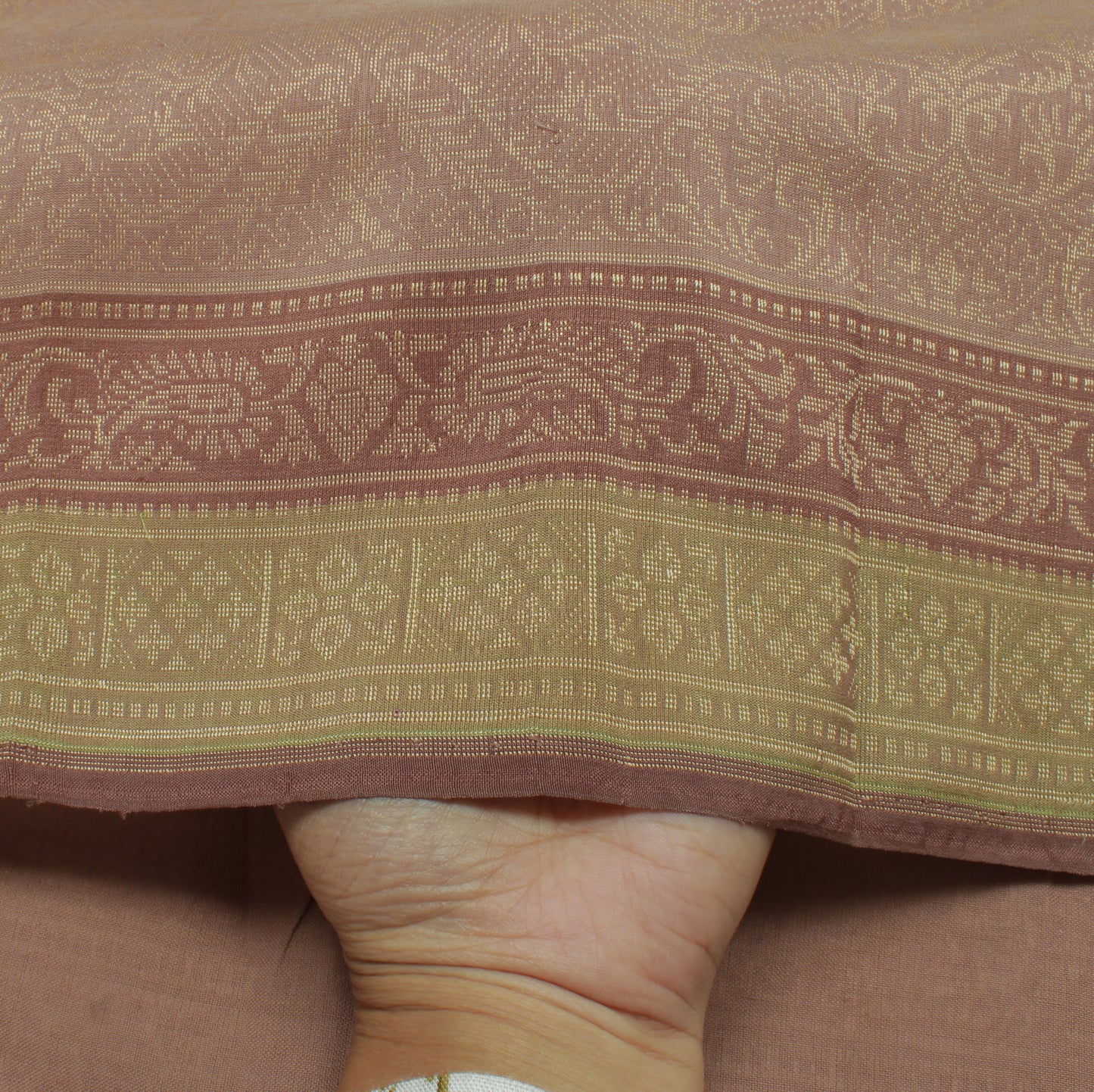 Sushila Vintage Indian Saree 100% Pure Silk All Over Woven Floral Sari Fabric