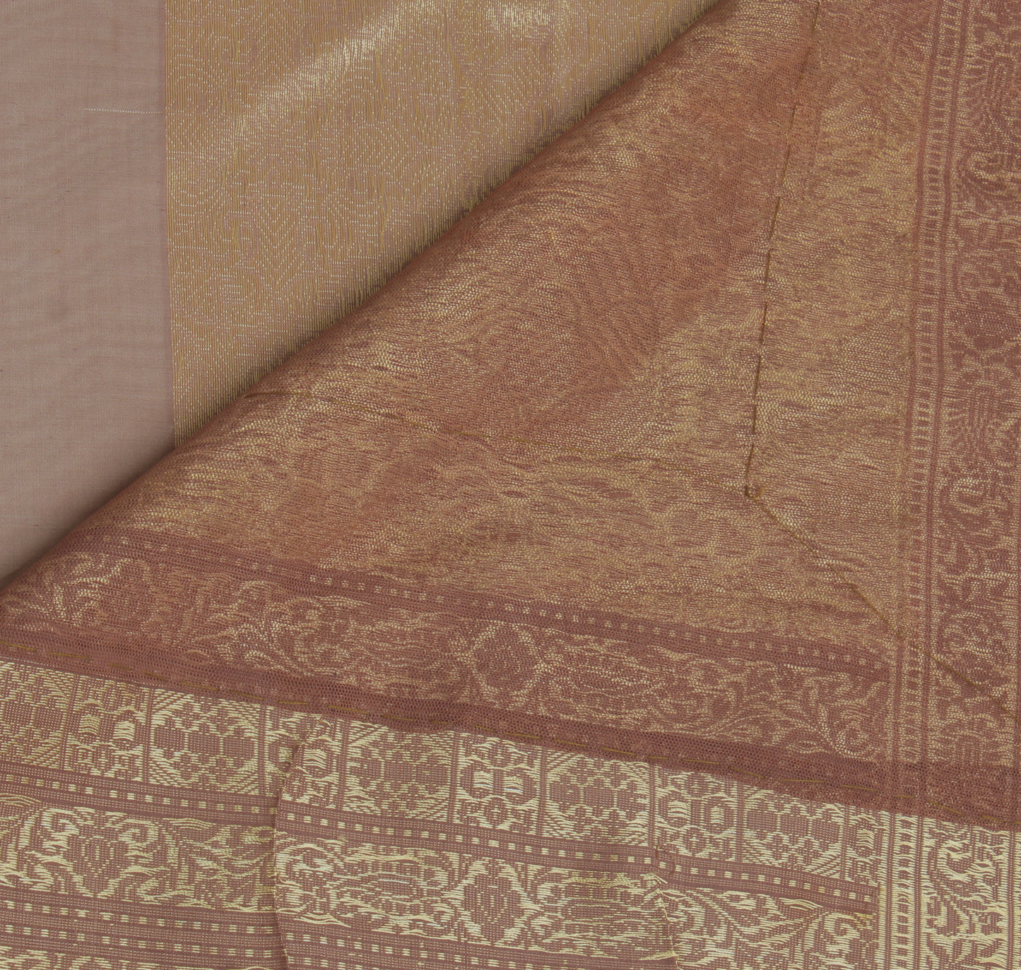 Sushila Vintage Indian Saree 100% Pure Silk All Over Woven Floral Sari Fabric