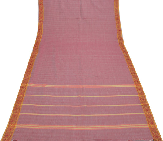 Sushila Vintage Indian Saree Blend Cotton Woven Peacock Sari Craft Decor Fabric
