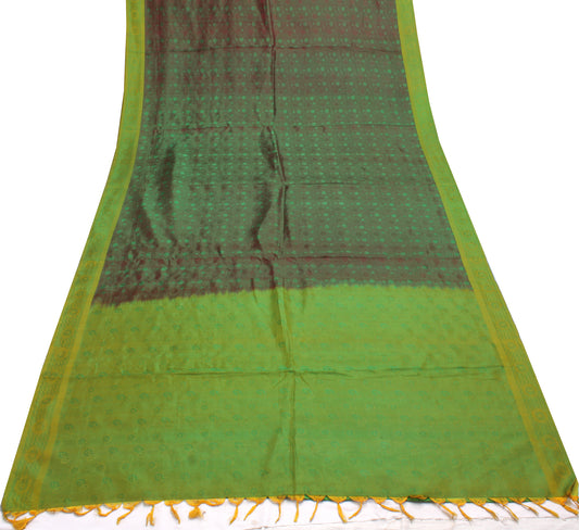 Sushila Vintage Indian Saree 100% Pure Silk Woven Floral Sari Craft 5 YD Fabric
