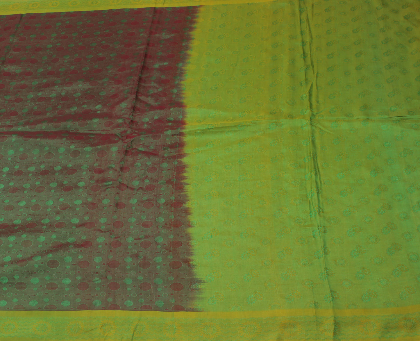 Sushila Vintage Indian Saree 100% Pure Silk Woven Floral Sari Craft 5 YD Fabric