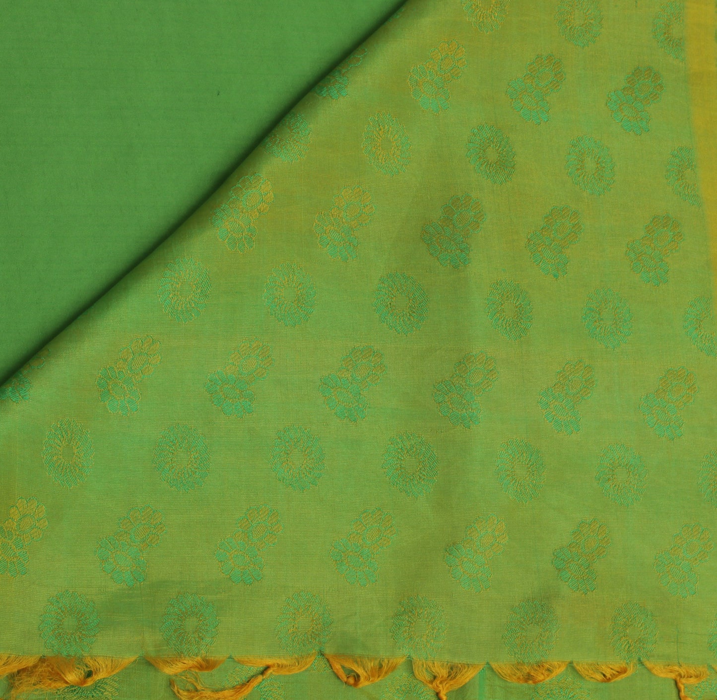 Sushila Vintage Indian Saree 100% Pure Silk Woven Floral Sari Craft 5 YD Fabric