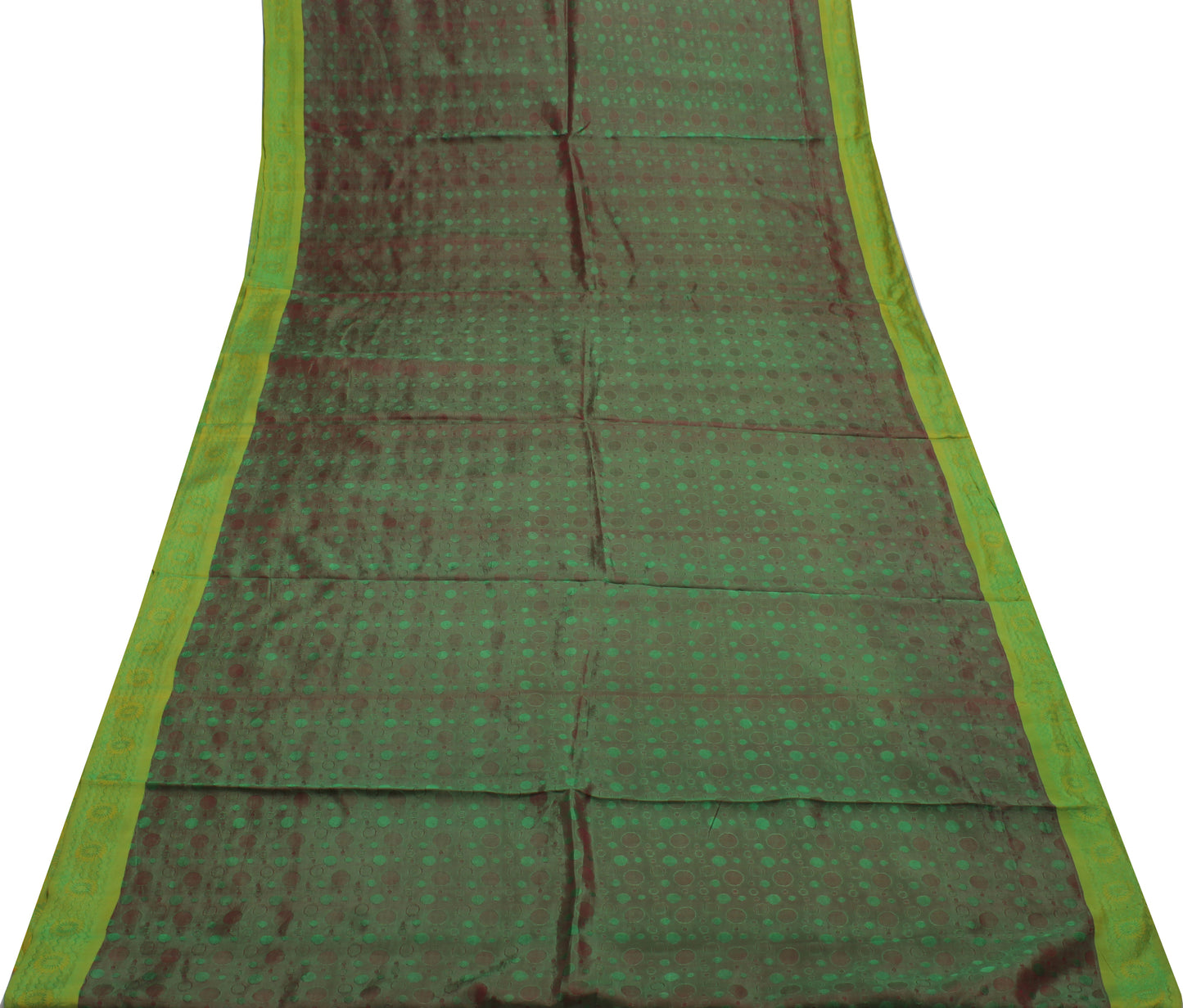 Sushila Vintage Indian Saree 100% Pure Silk Woven Floral Sari Craft 5 YD Fabric