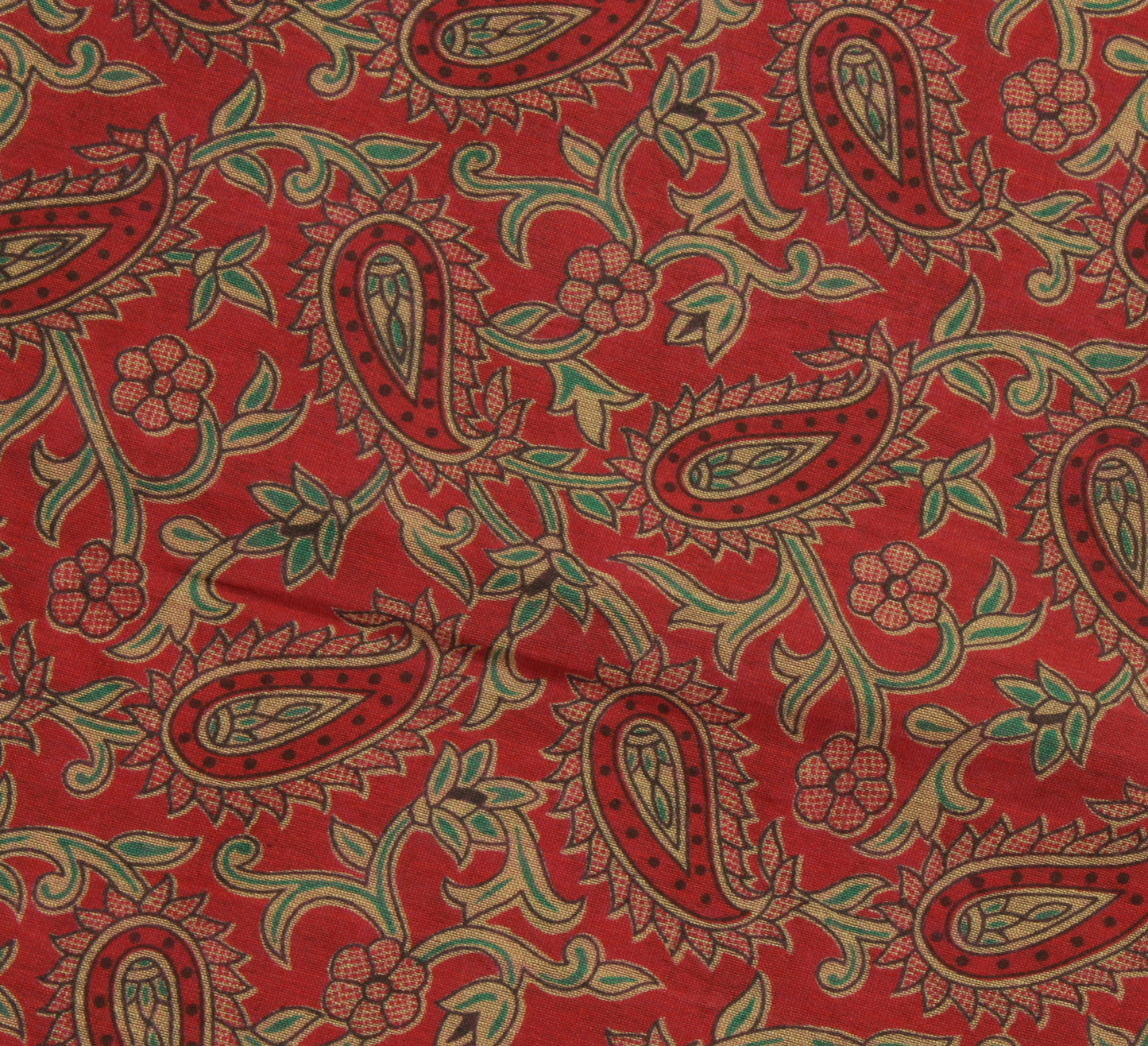 Sushila Vintage Pink Indian Saree Blend Silk Printed Paisley Sari Craft Fabric