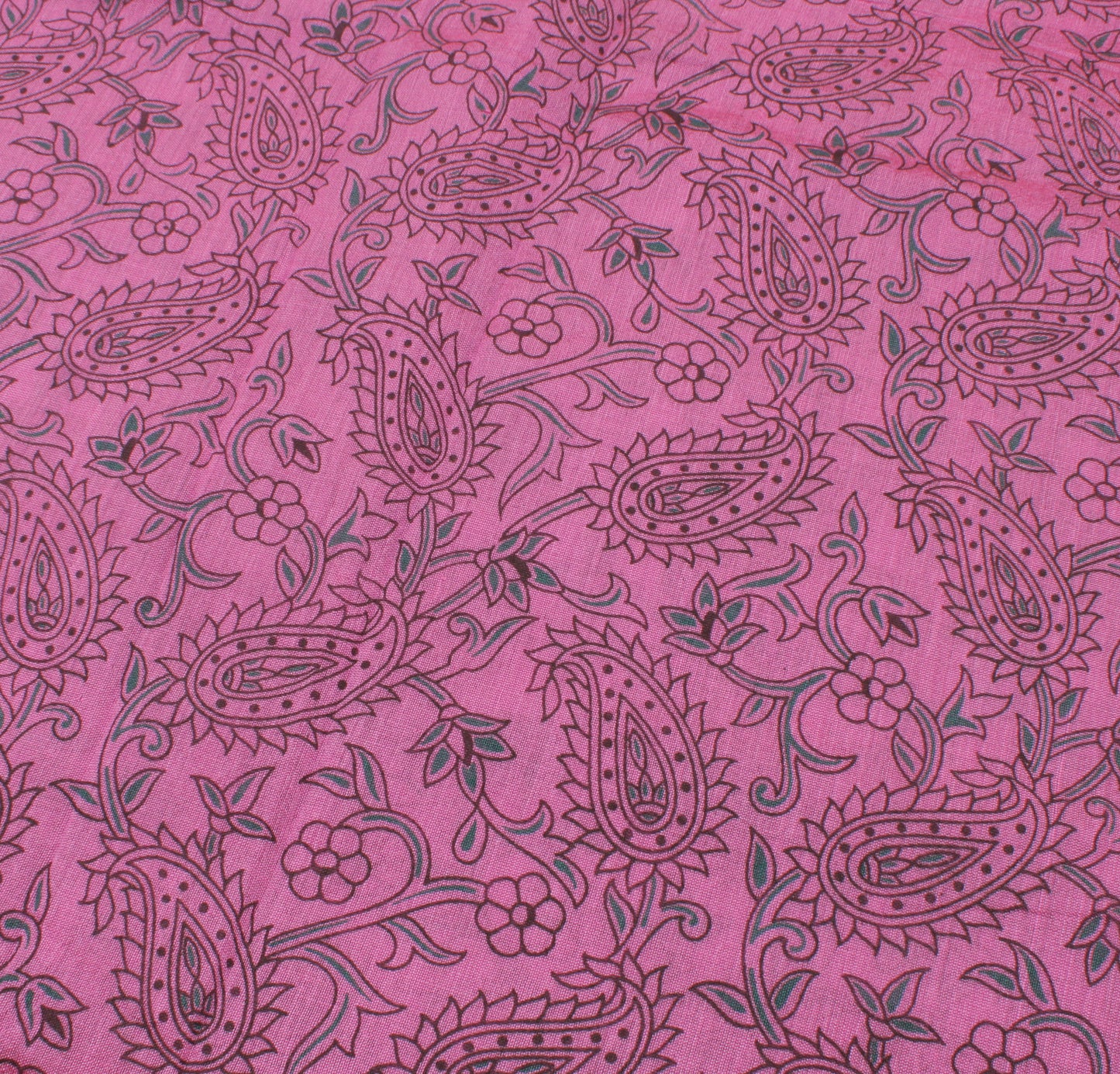 Sushila Vintage Pink Indian Saree Blend Silk Printed Paisley Sari Craft Fabric