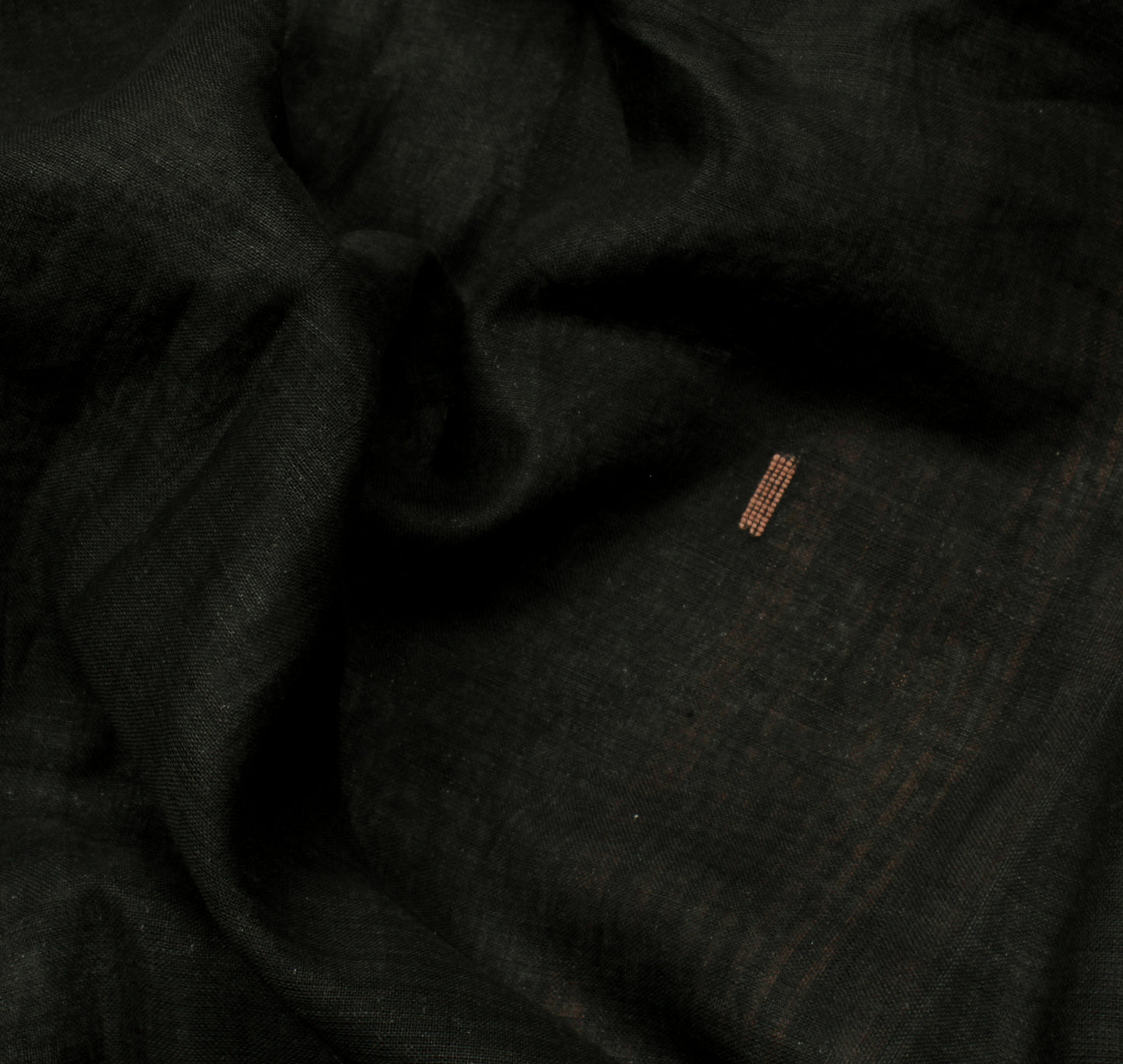 Sushila Vintage Black Indian Saree Pure Cotton Woven Sari Craft Sari Fabric