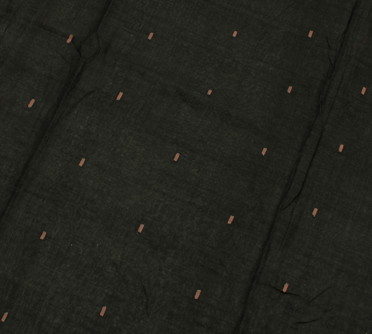 Sushila Vintage Black Indian Saree Pure Cotton Woven Sari Craft Sari Fabric