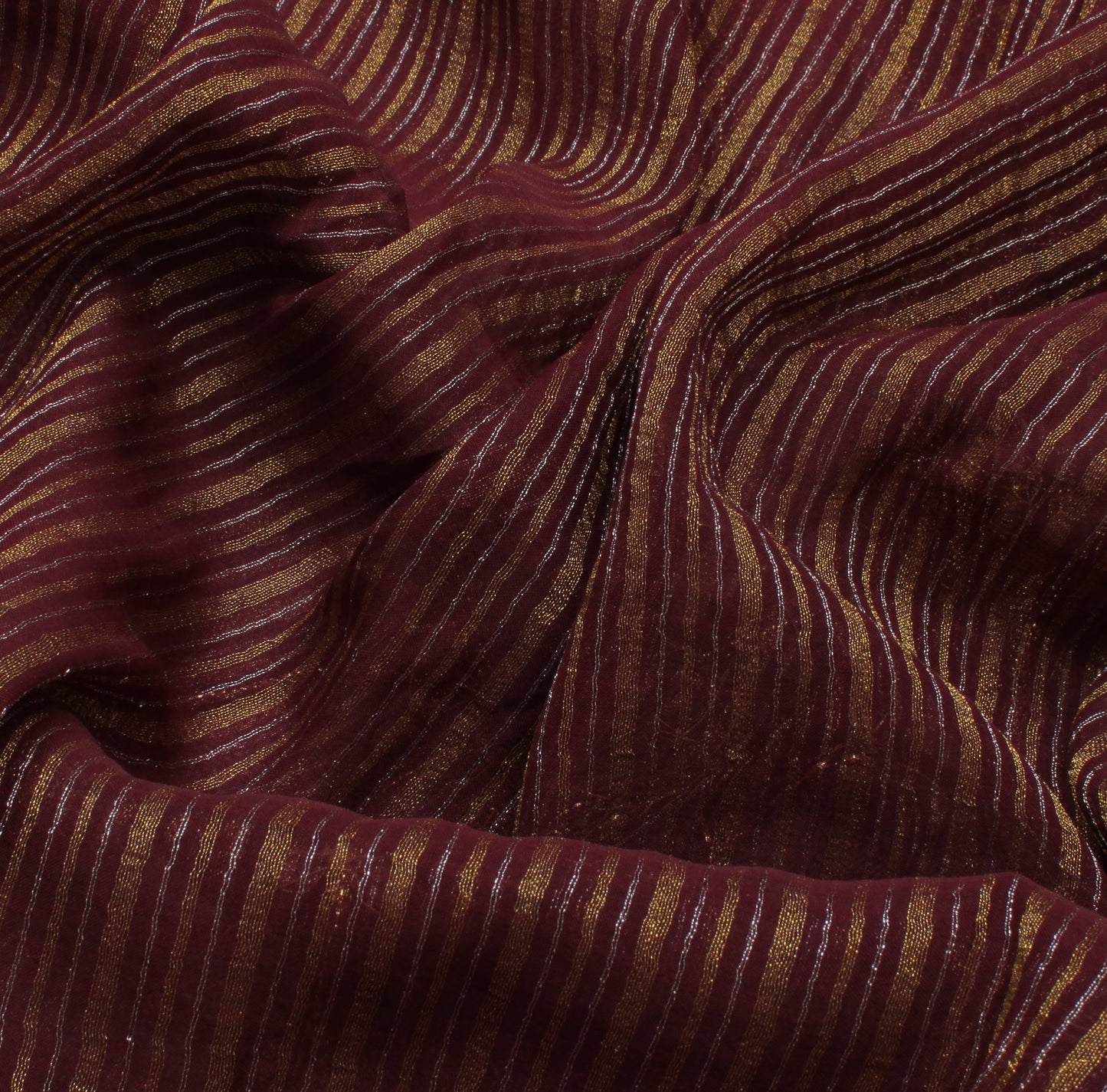 Sushila Vintage Indian Saree Blend Georgette Silk Woven Floral Sari Craft Fabric