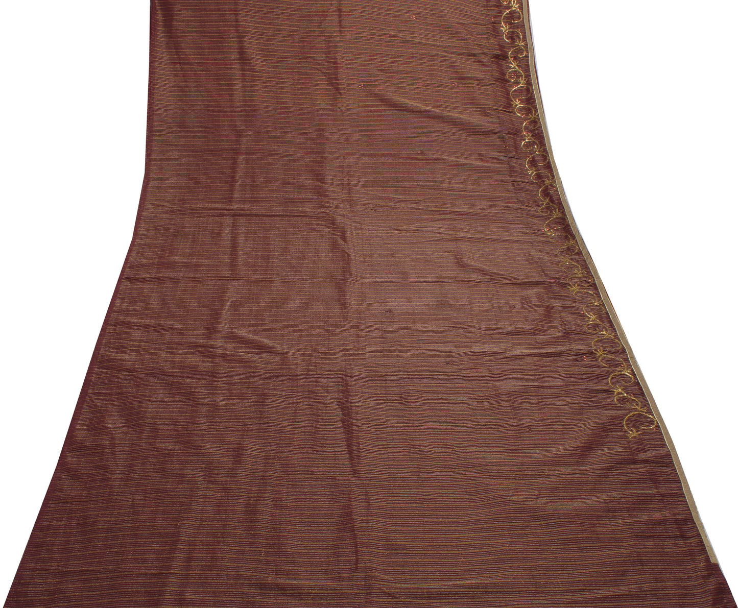 Sushila Vintage Indian Saree Blend Georgette Silk Woven Floral Sari Craft Fabric